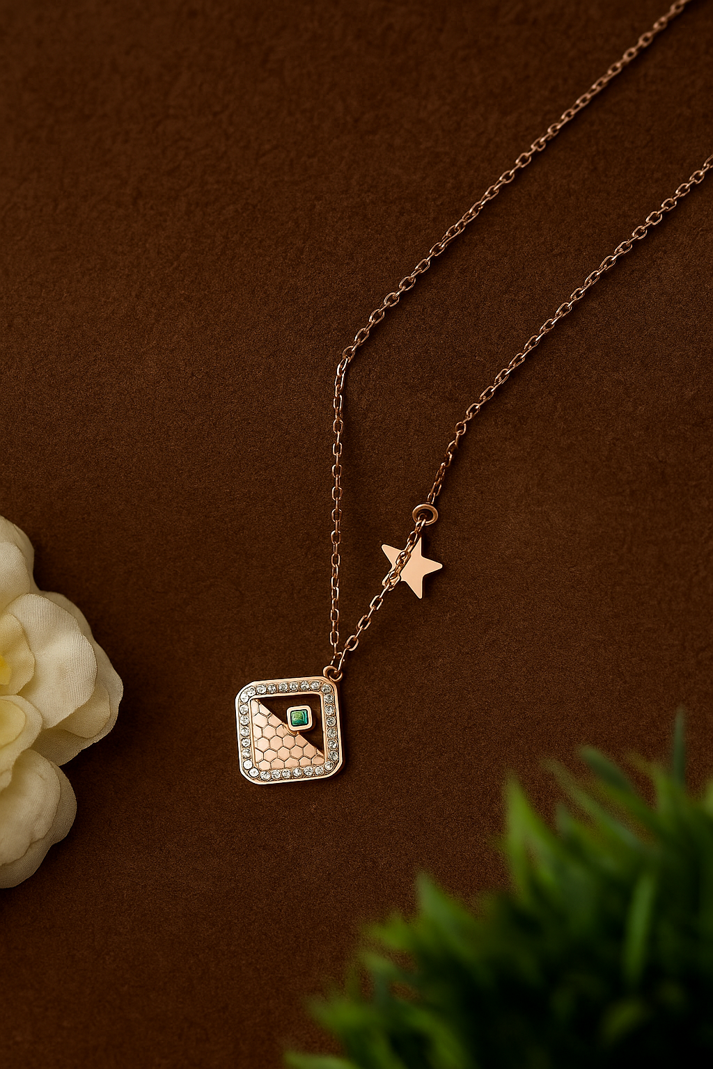 Radiant Square Pendant Necklace