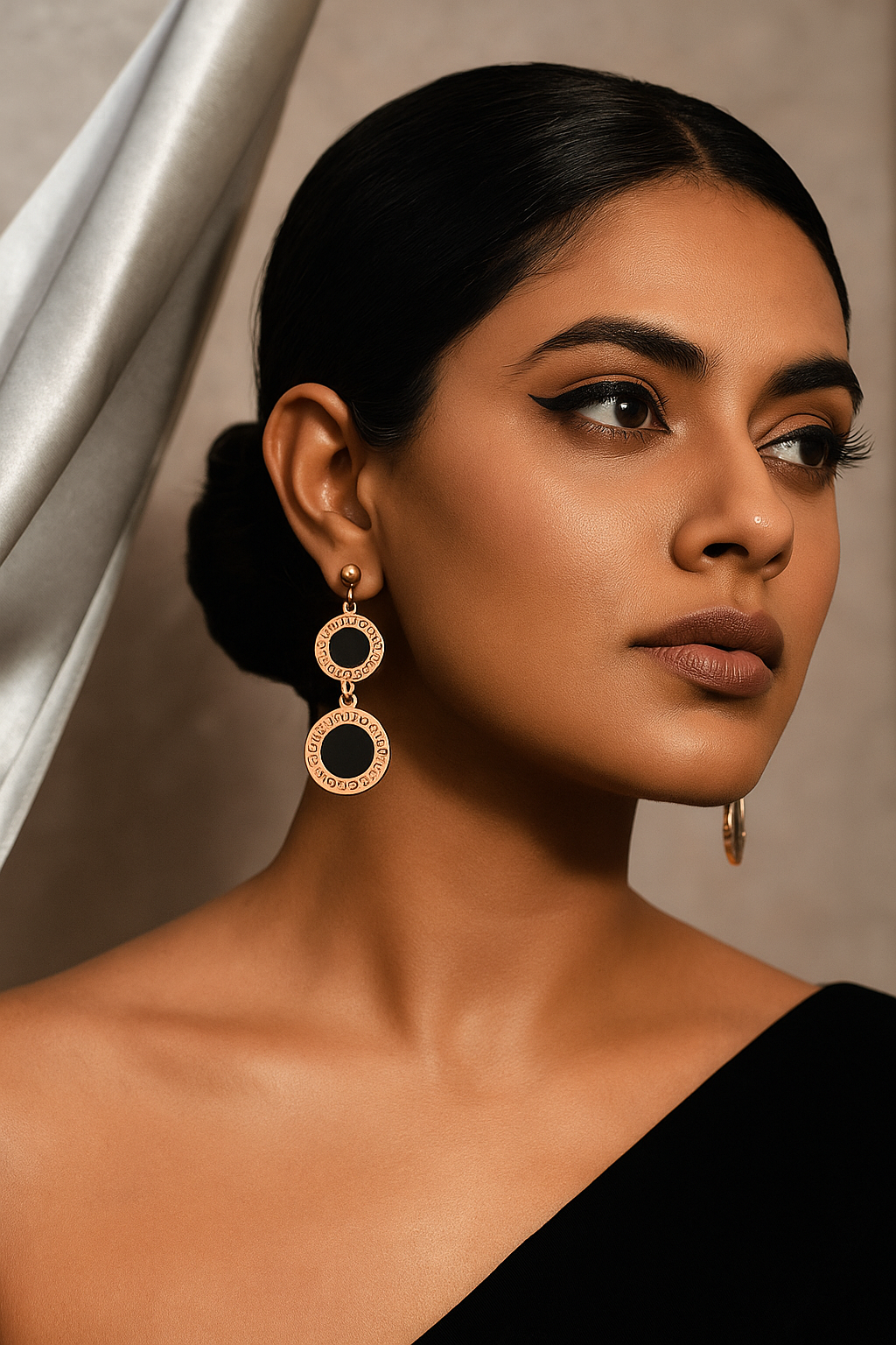 Celestia Carat Onyx Medallion Earrings