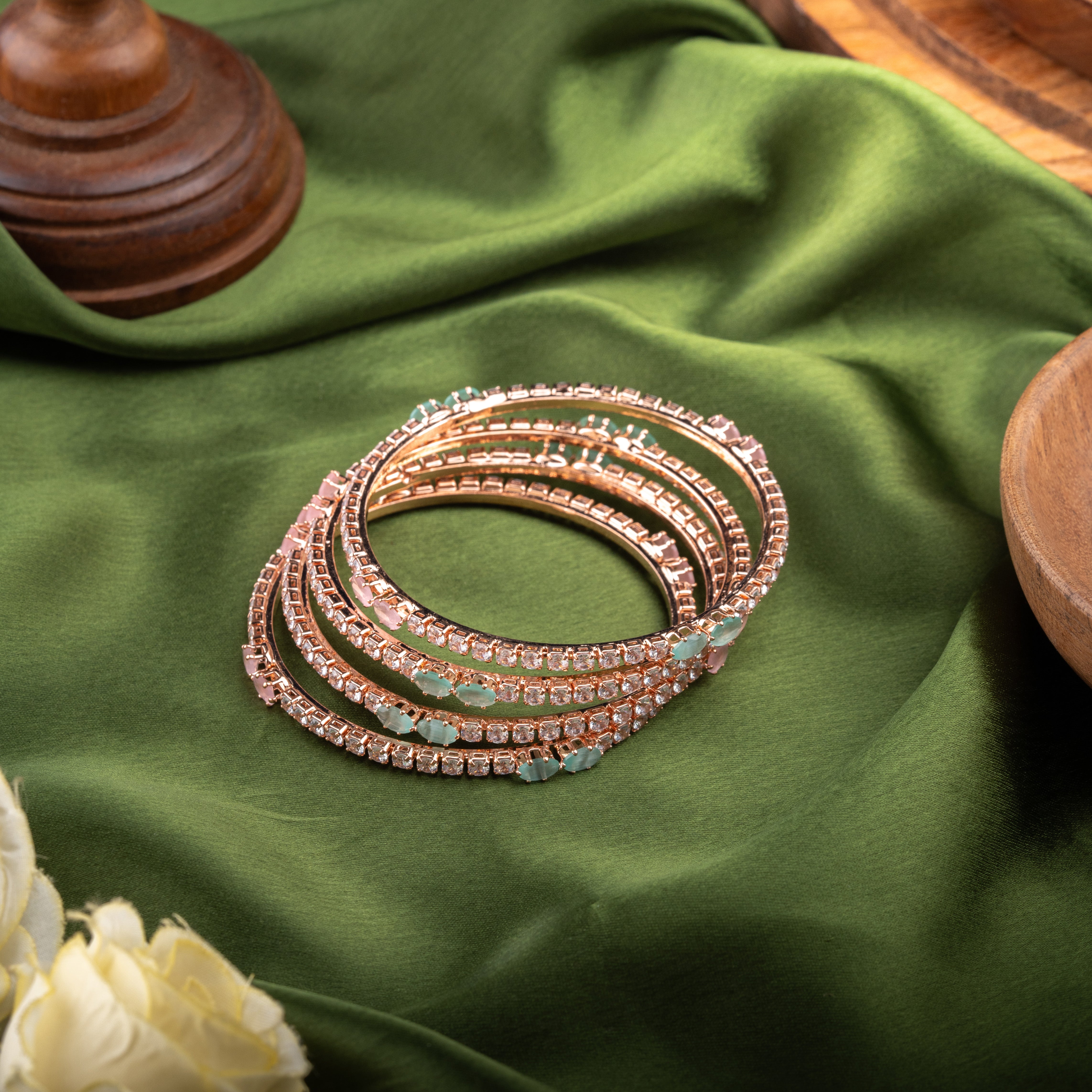 Celestia Carat Rose Gold Delight Bangles Set