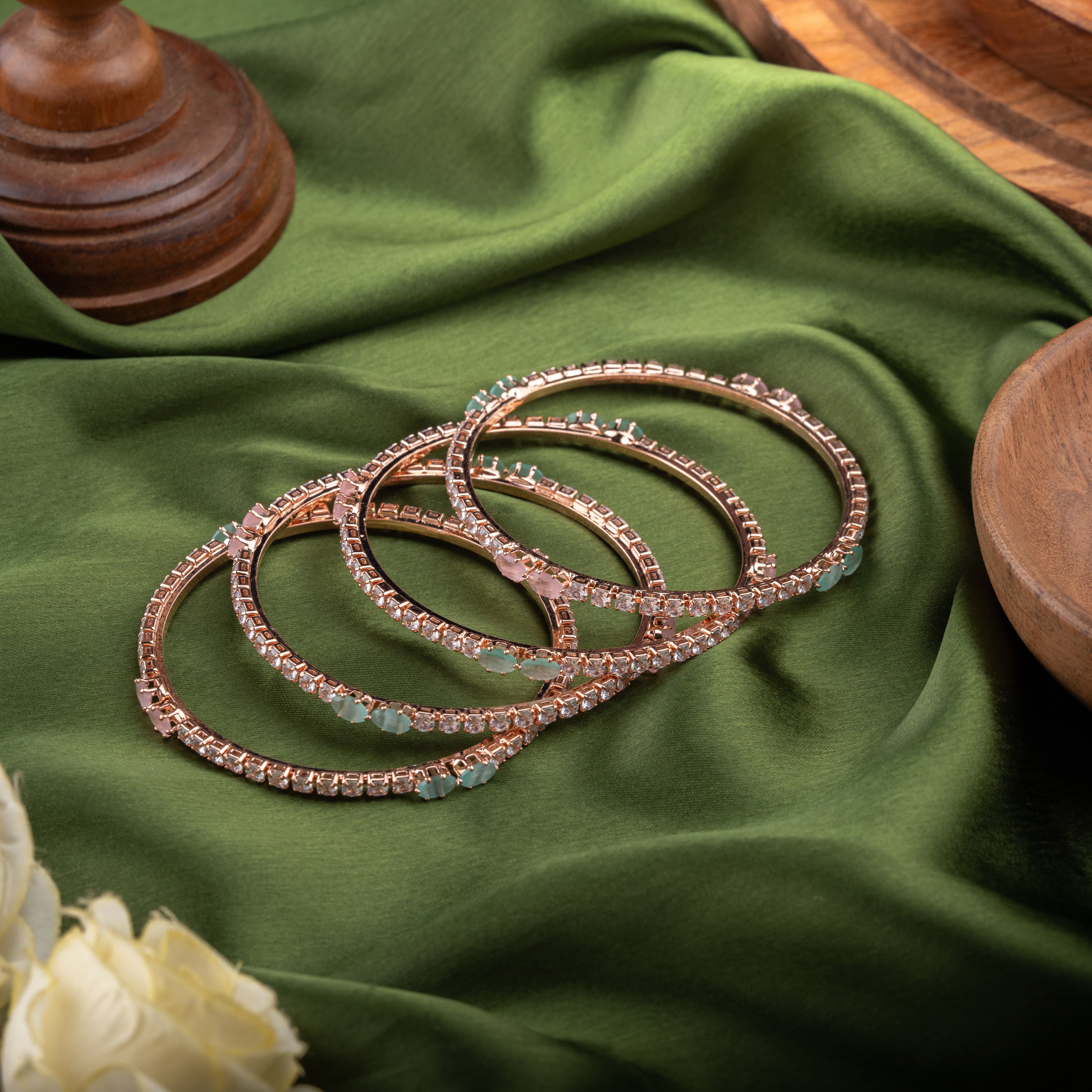 Rose Gold Delight Bangles Set