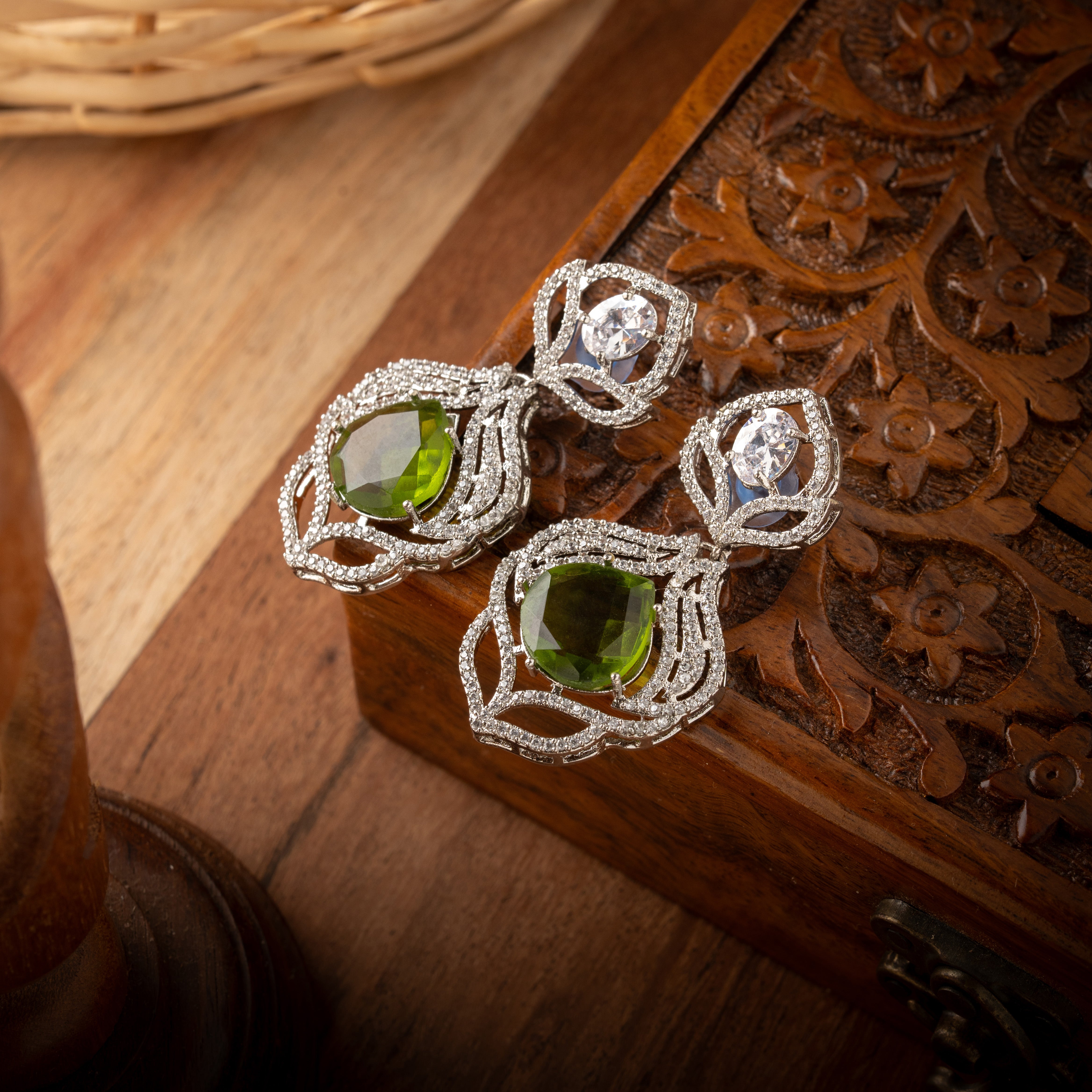 Celestia Carat Enchanted Green Earrings