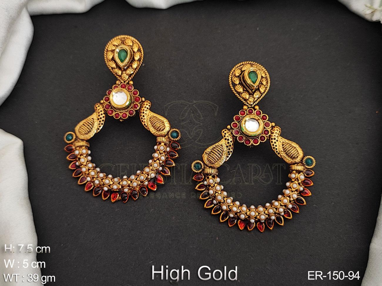 Gold Plated Ethnic Chandbali Earrings