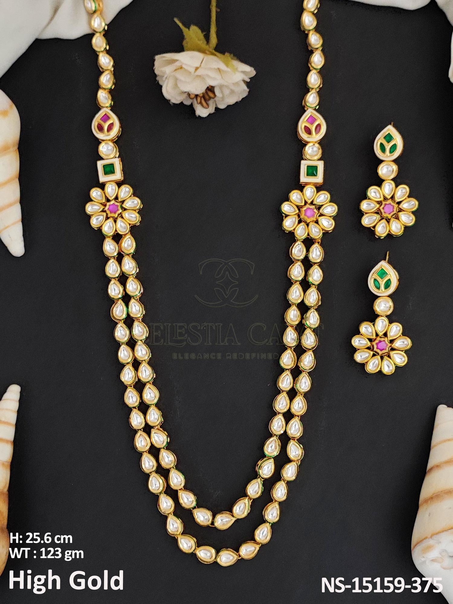 Elegant Kundan Stone Necklace Set