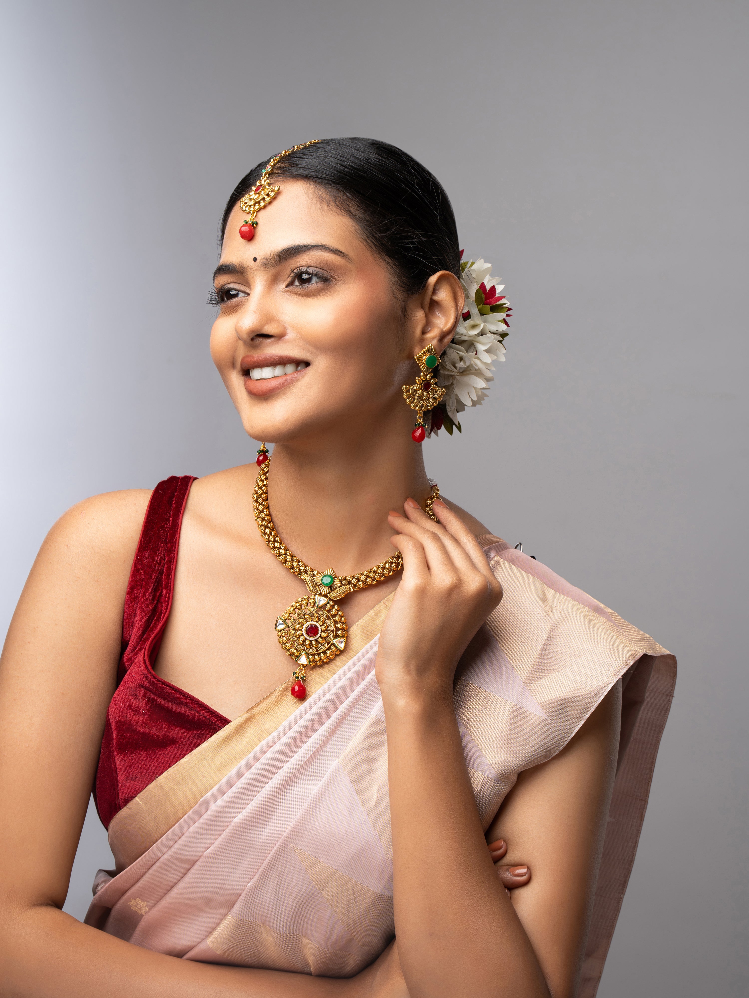 Celestia Carat Royal Temple Gold Necklace Set