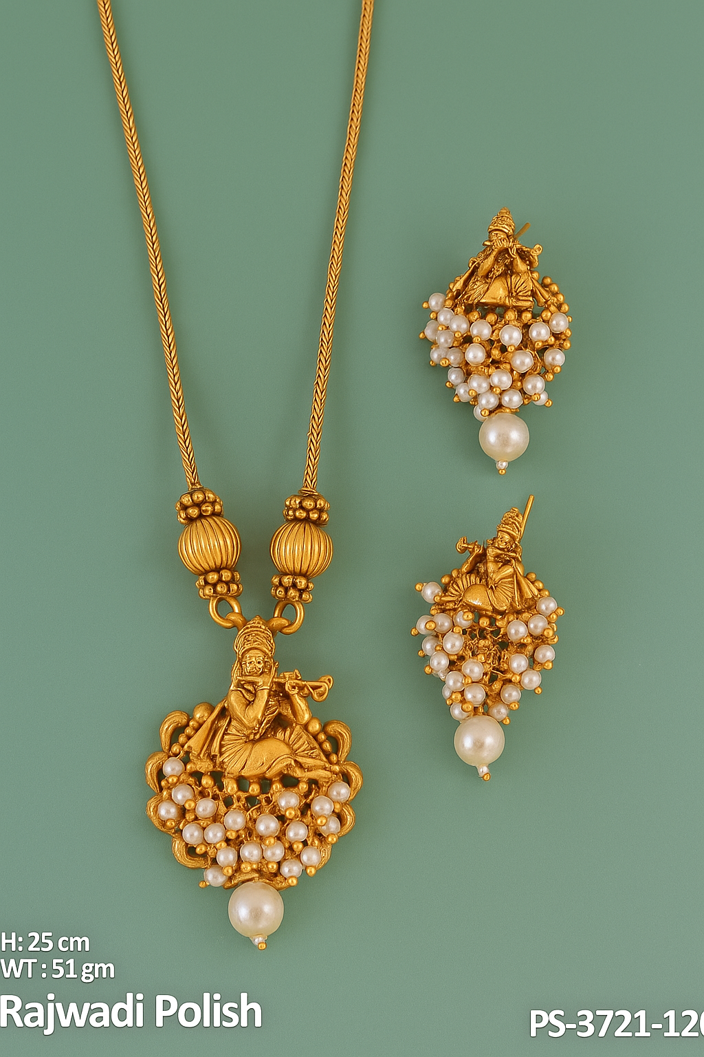 Rajwadi Temple Pendent Set