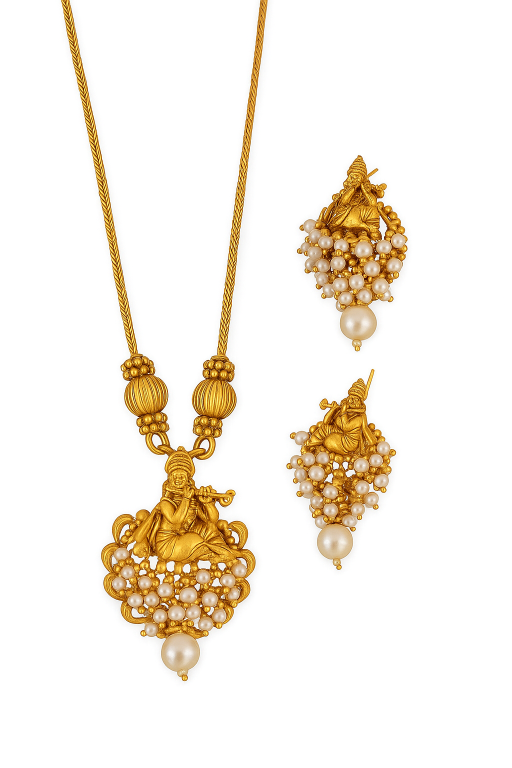 Rajwadi Temple Pendent Set