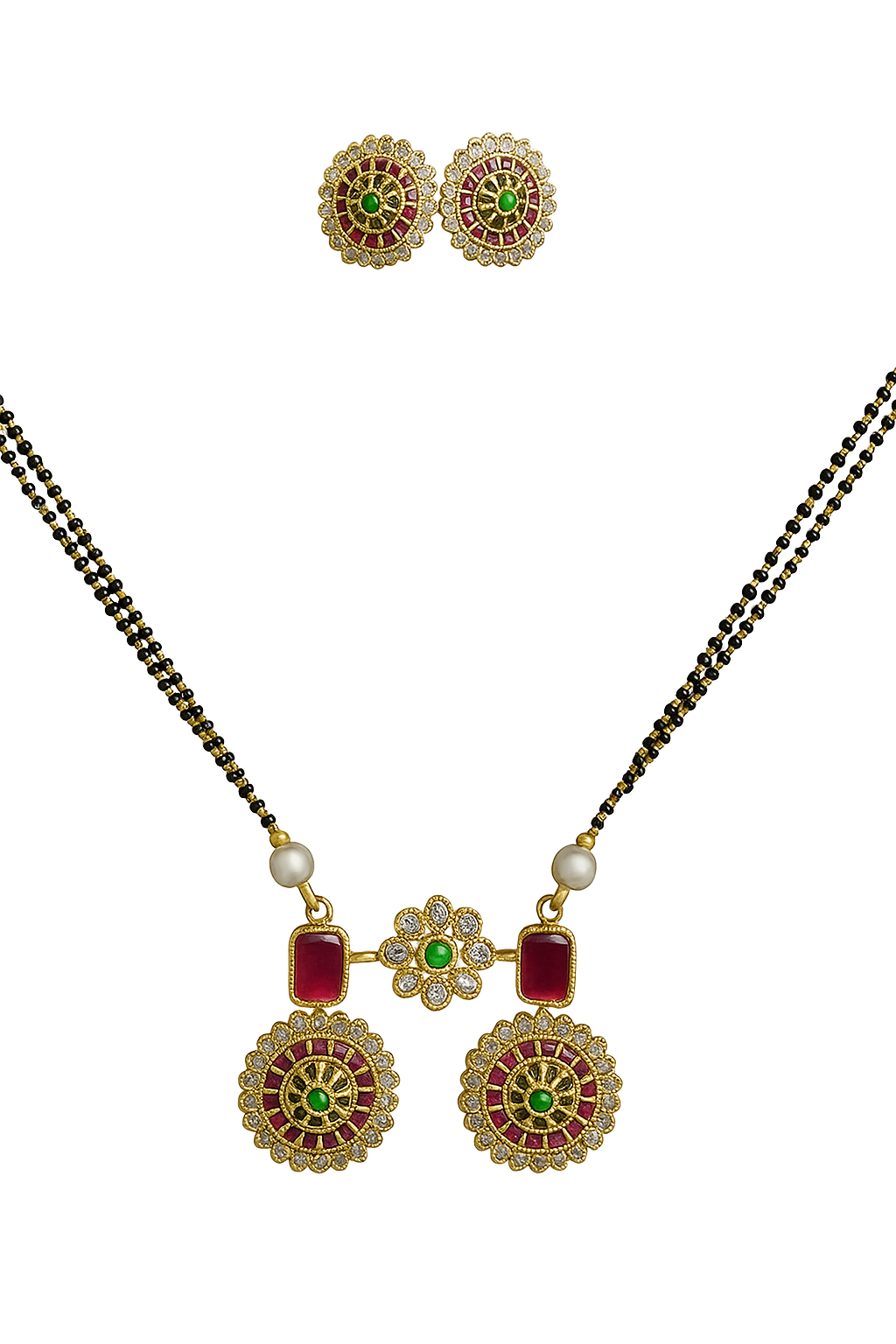 Matte Gold Mangalsutra Set