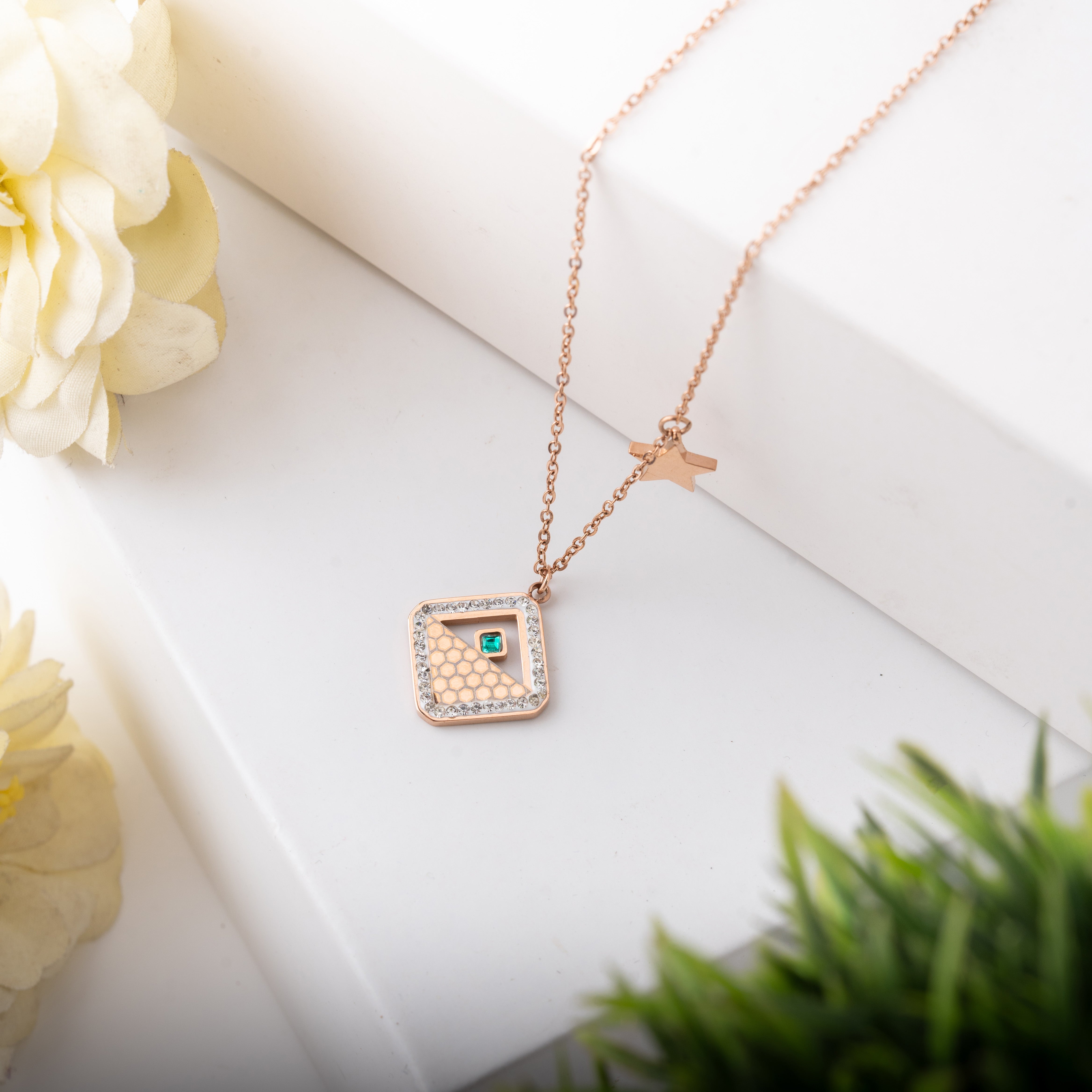 Radiant Square Pendant Necklace