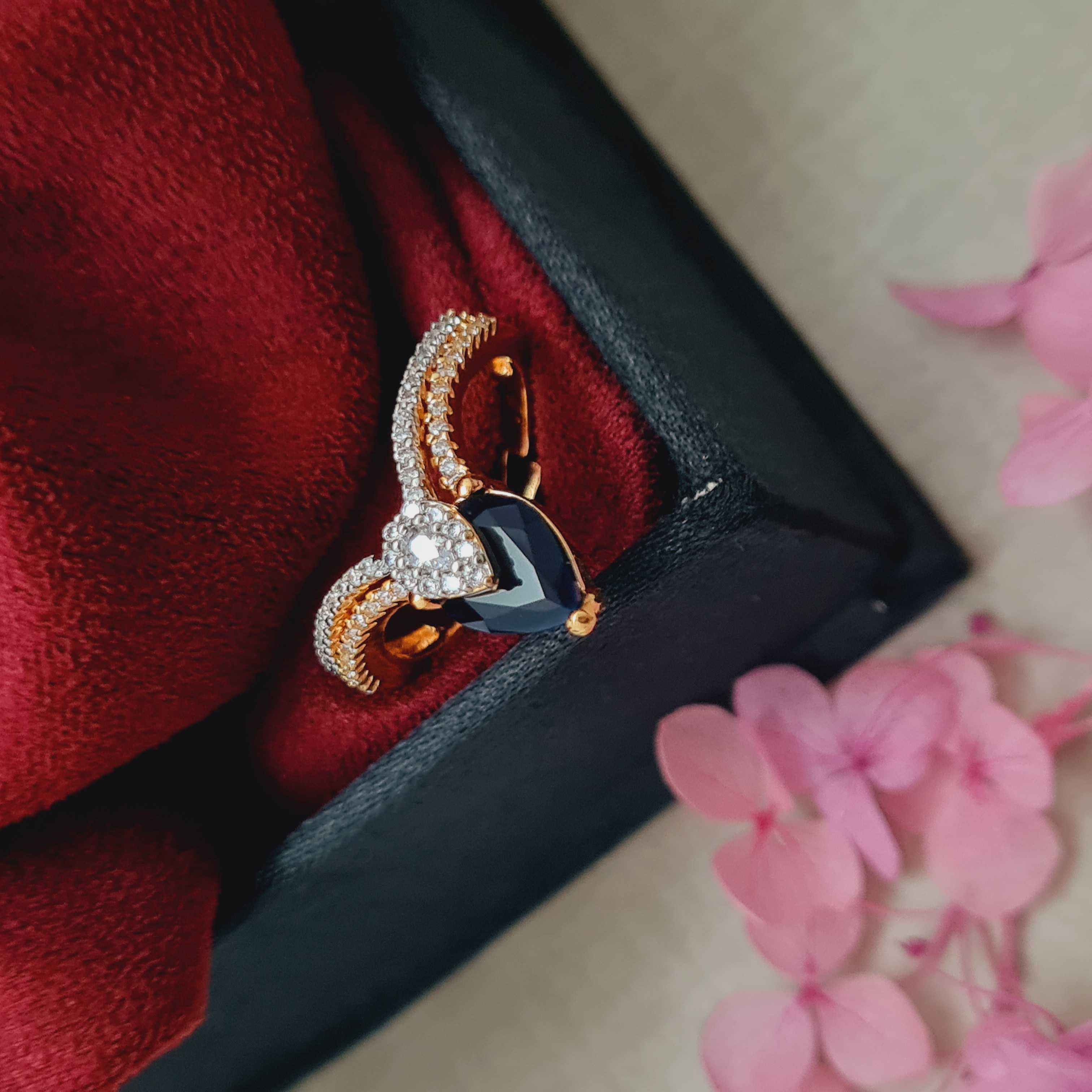 Midnight Blue Gemstone Halo Ring