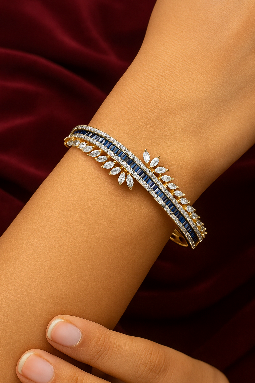 Celestia Carat Sapphire Feather Bangle