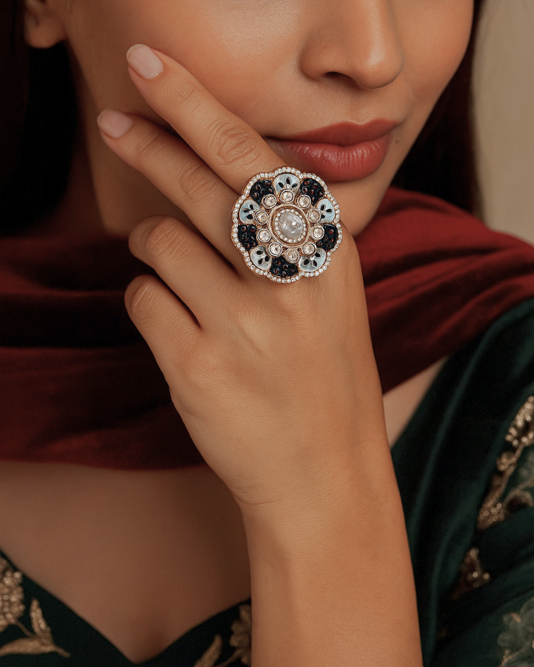 Alua : Gold Plated Adjustable AD Ring