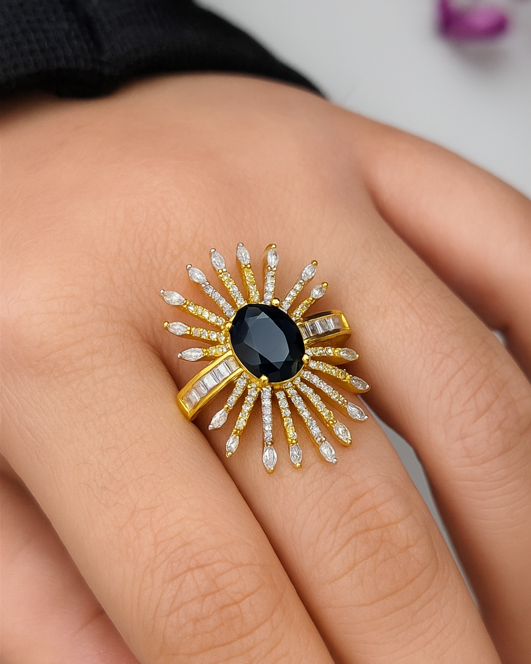 Nyra : Gold Plated Adjustable AD Ring