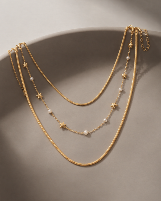 Arela : Gold/Silver Plated Layered Necklace