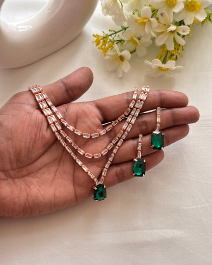 Riyasat : Gold plated AD Necklace Set
