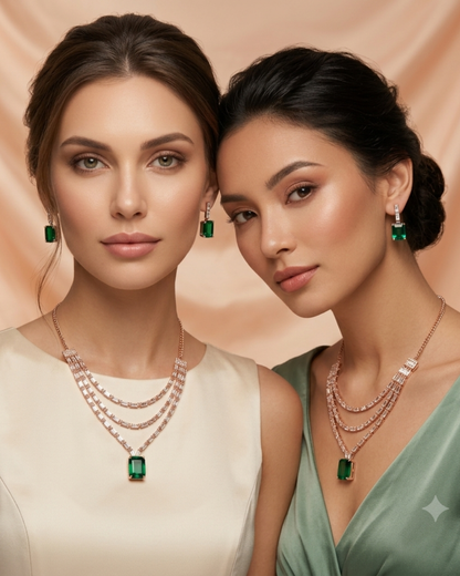 Riyasat : Gold plated AD Necklace Set