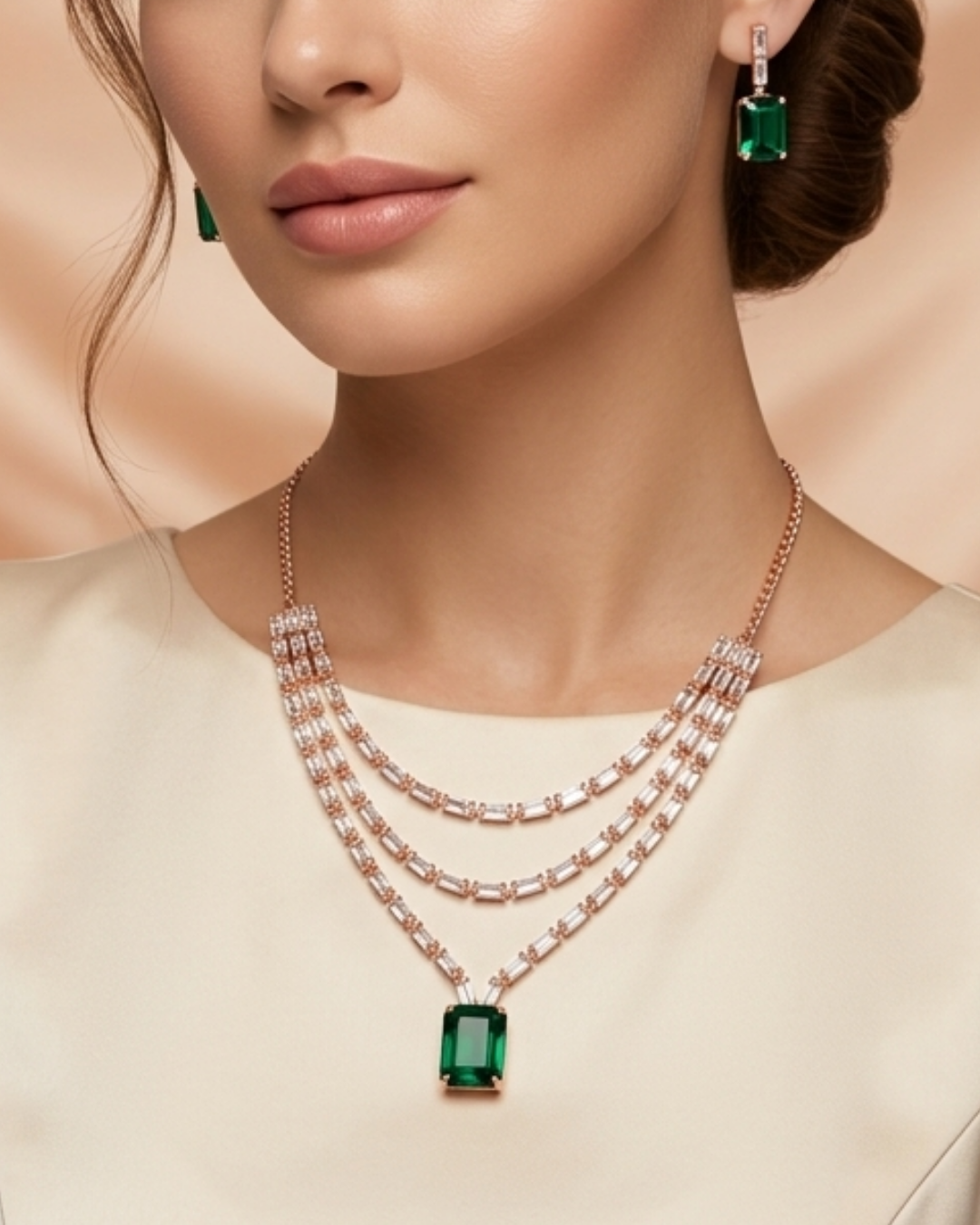 Riyasat : Gold plated AD Necklace Set