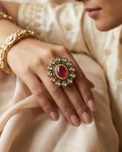 Anitya : Gold plated AD Ring
