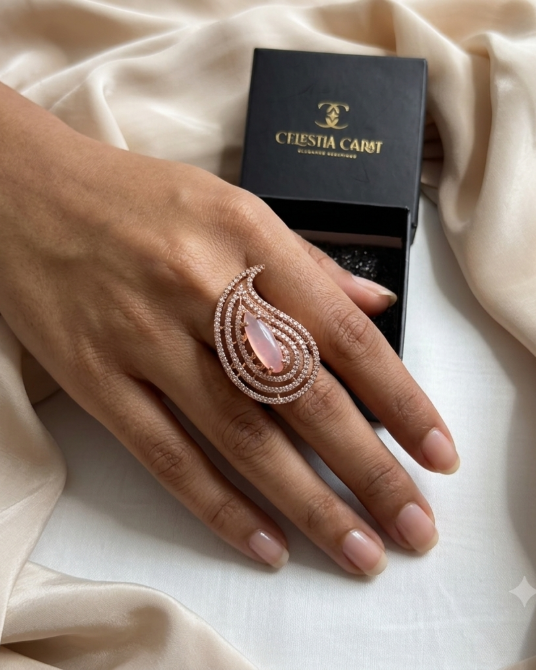 Neevi : Gold plated AD Ring