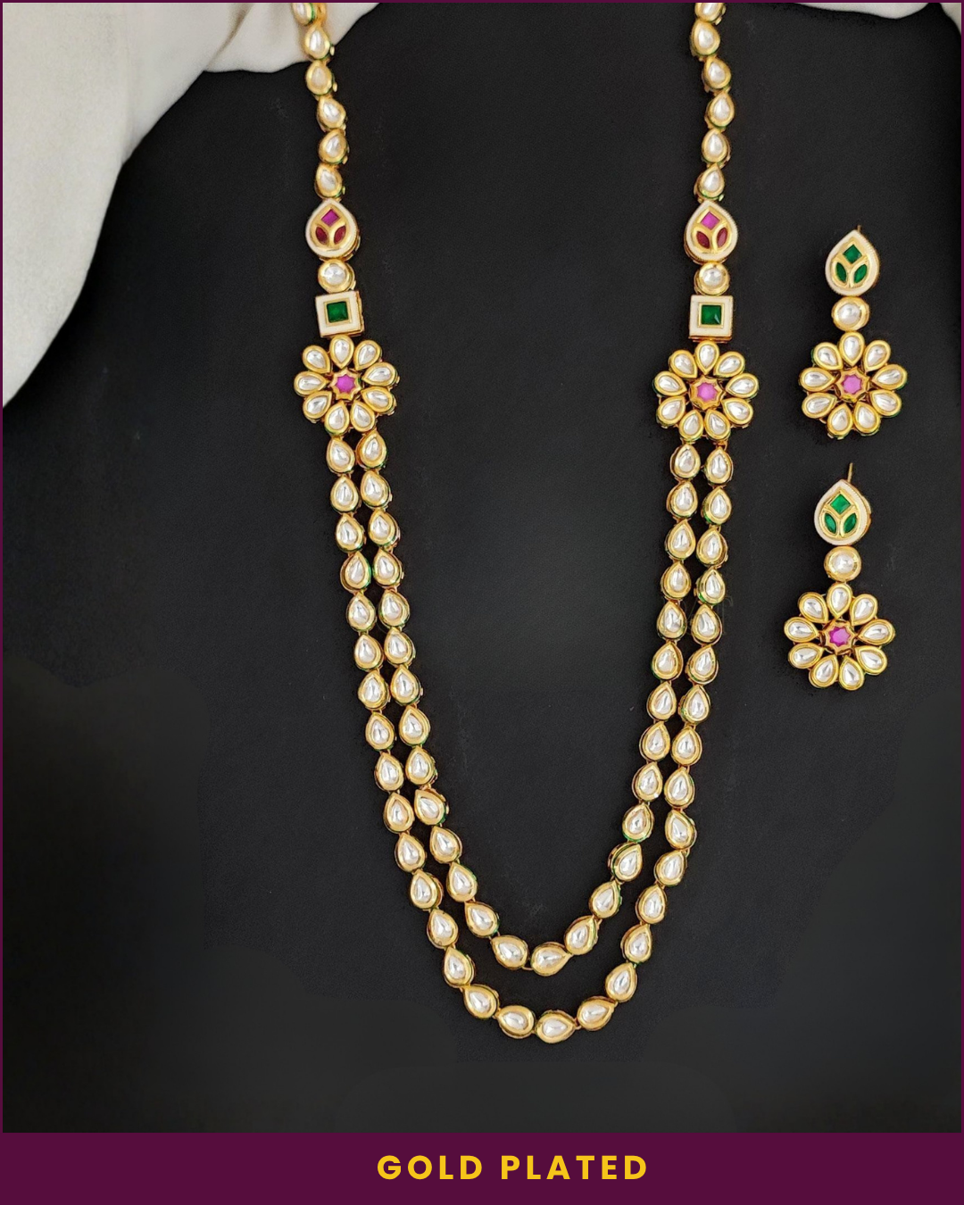 Asteya : Gold Plated Kundan Necklace Set