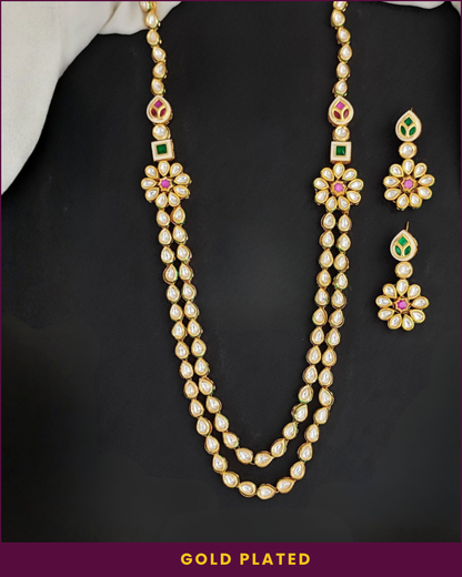 Asteya : Gold Plated Kundan Necklace Set