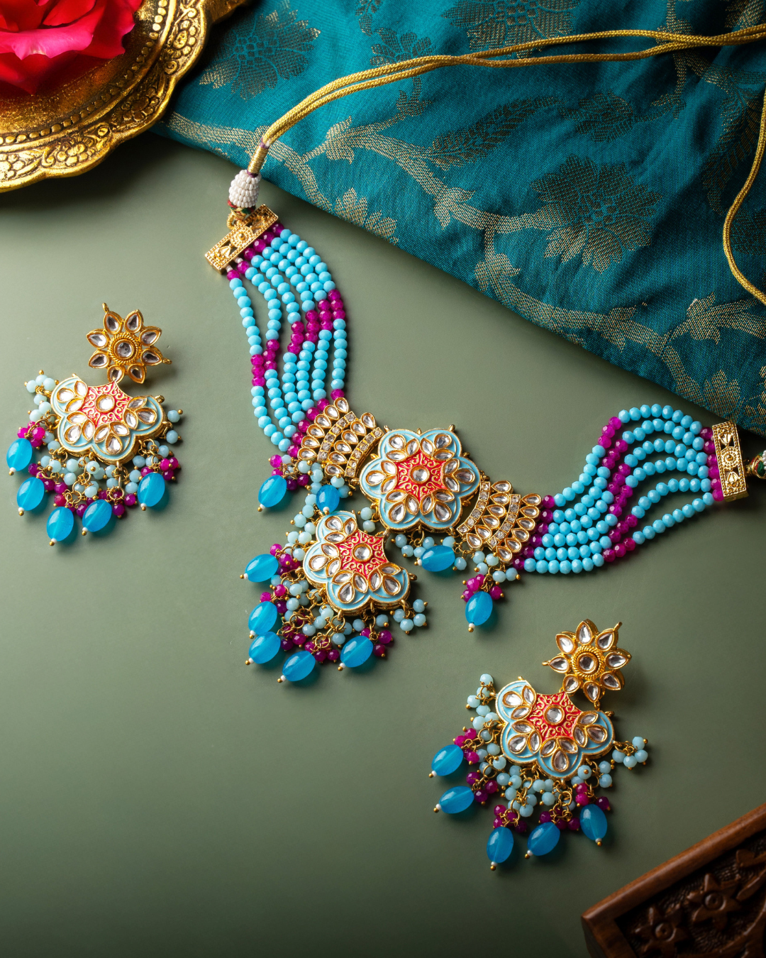 Rutvi : Kundan Beads Neckalce Set