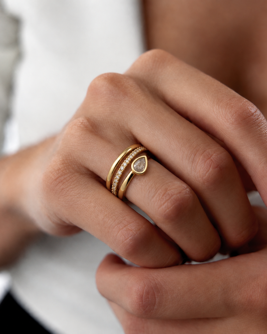 Tapi: Silver/Gold Plated Adjustable Ring