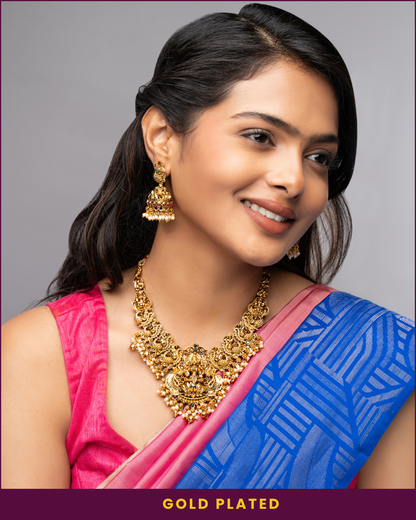 Devi : Gold Plated Temple Necklace Set