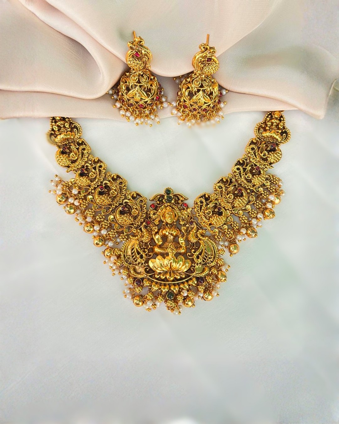 Devi : Gold Plated Temple Necklace Set