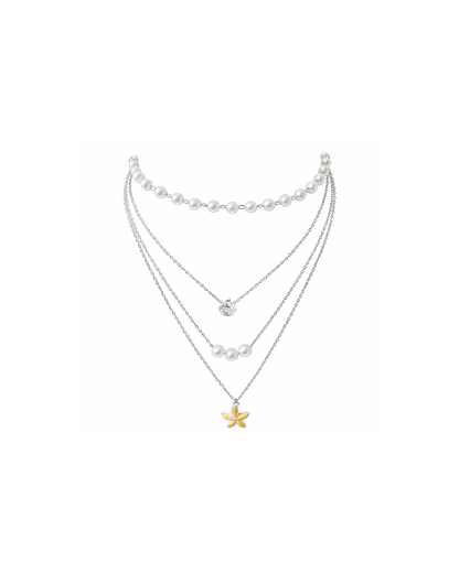 Eva : Silver Plated Layered Necklace