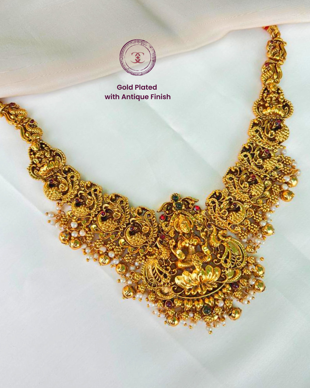 Devi : Gold Plated Temple Necklace Set