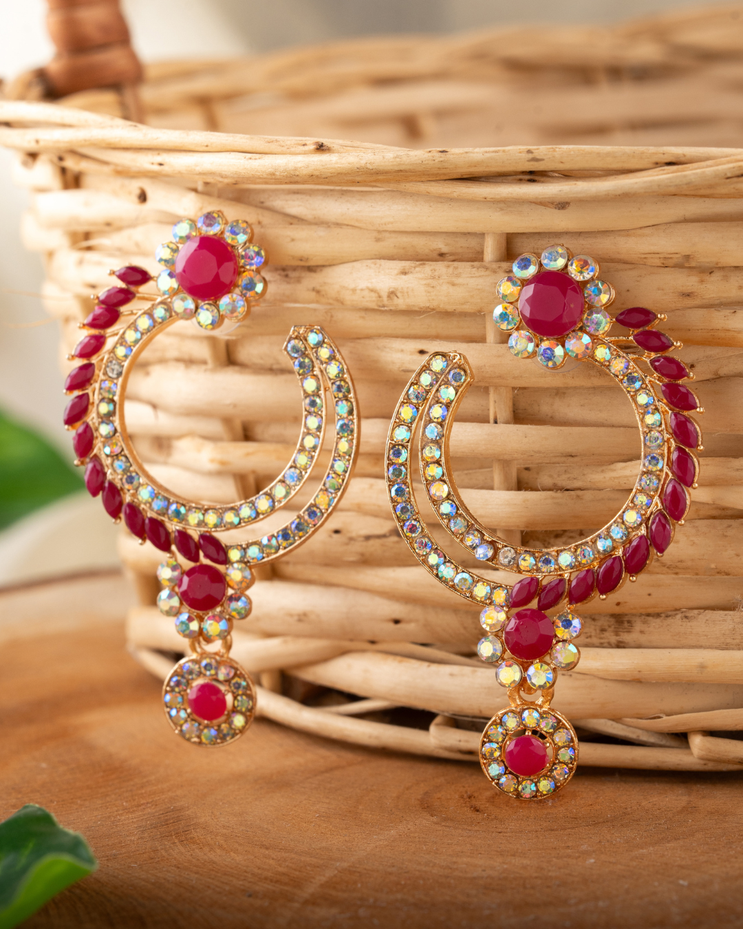 Manjari : Gold Plated AD Earrings