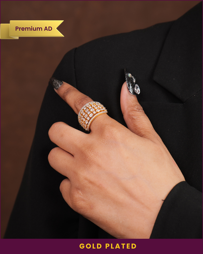 Meher : Gold Plated AD Adjustable Ring