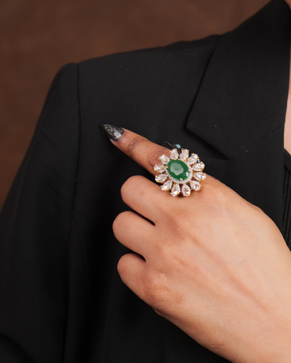 Raajnandini : Gold Plated AD Adjustable Ring