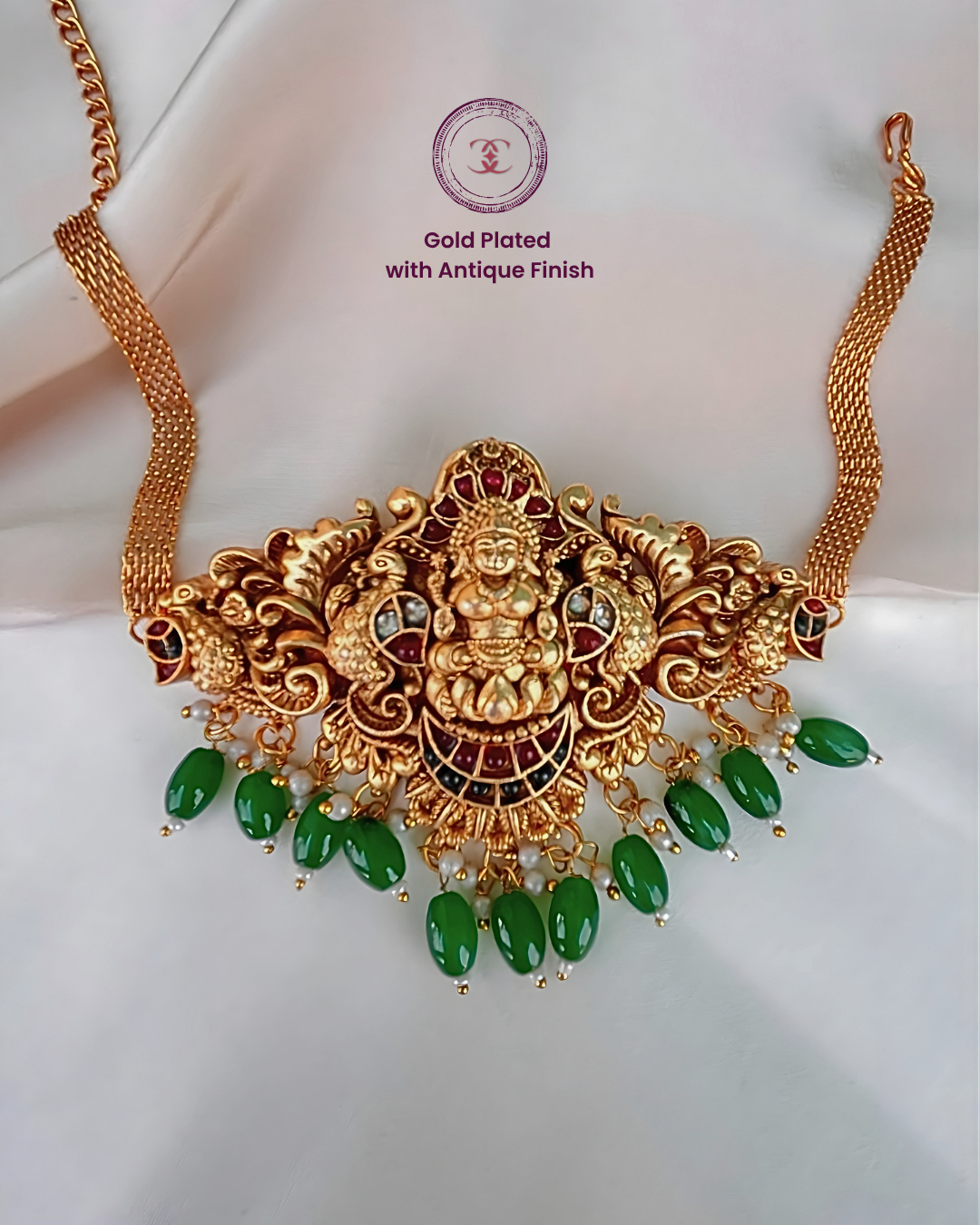 Taoola Gold Plated Temple Necklace Set