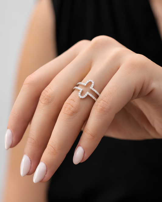 Ziu: Silver Plated Adjustable Ring