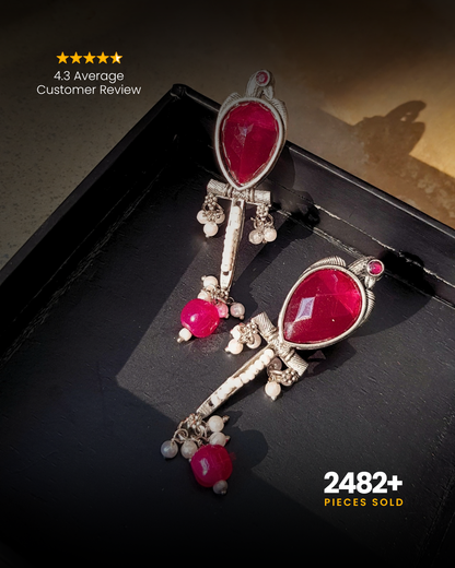 Amina : Silver Plated Earrings
