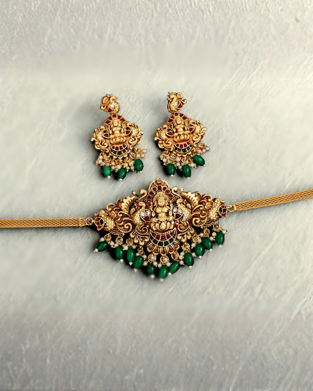 Taoola Gold Plated Temple Necklace Set