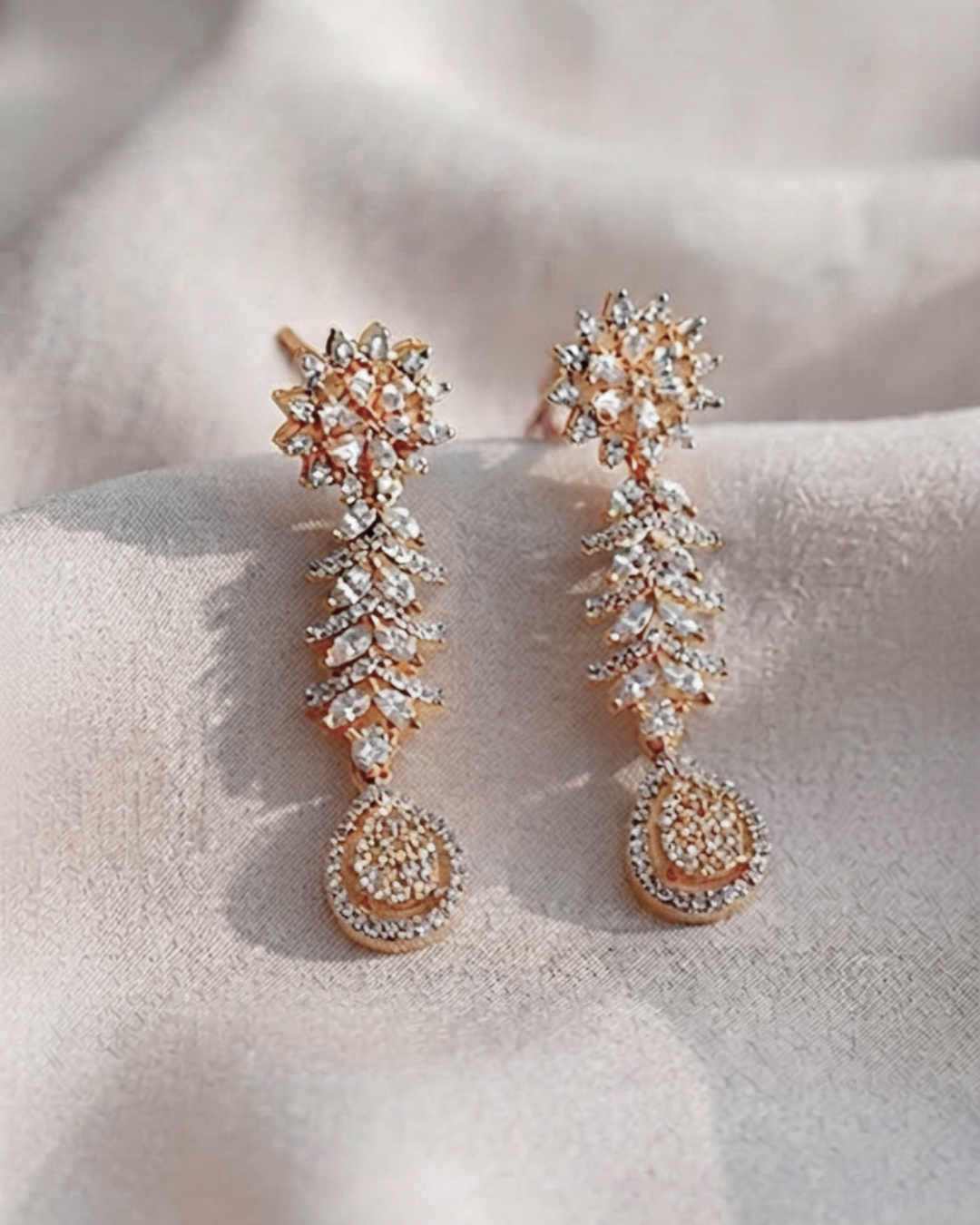 Nurvi : Gold Plated AD Necklace Set
