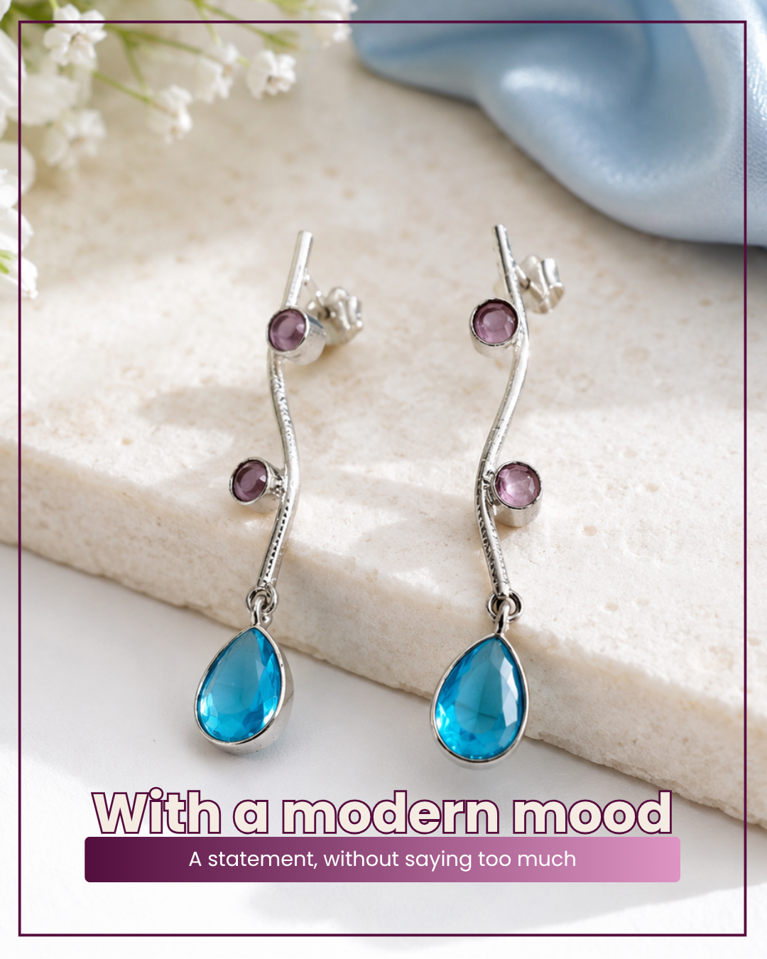 Nymara : Silver Plated Earrings