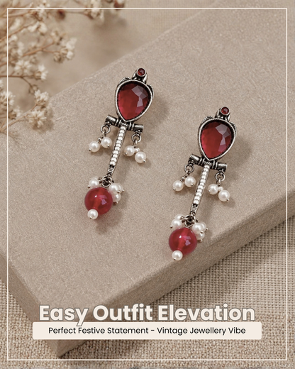 Amina : Silver Plated Earrings