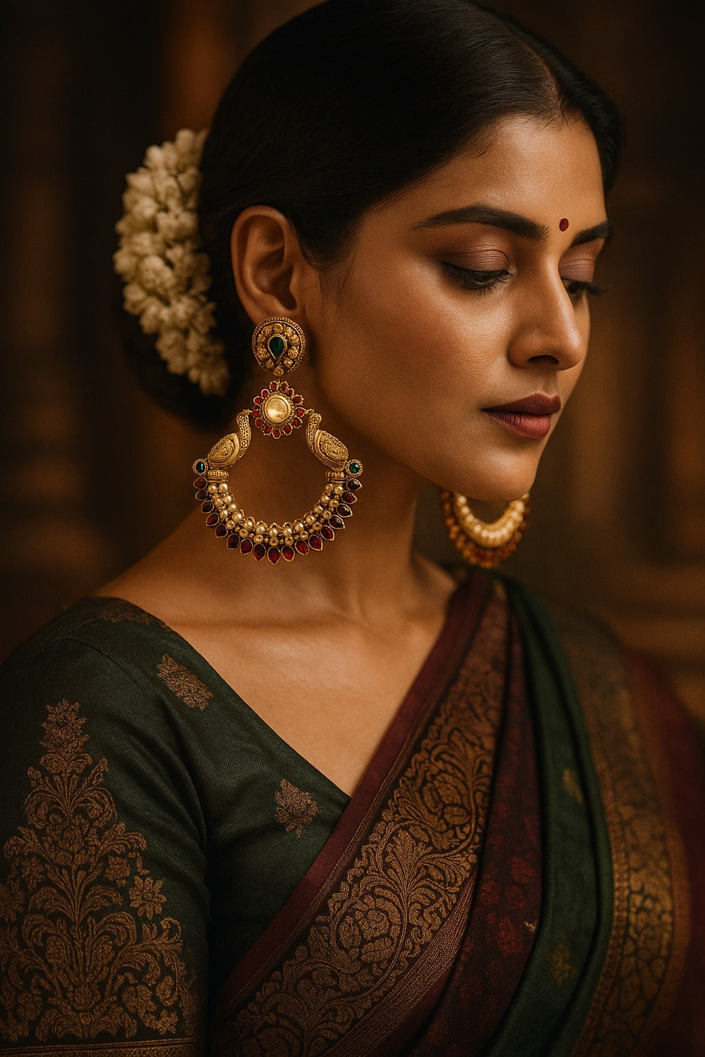 Celestia Carat High Gold Ethnic Chandbali Earrings