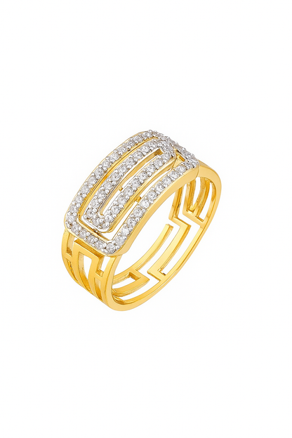 Aakshi : Gold Plated Adjustable AD Ring