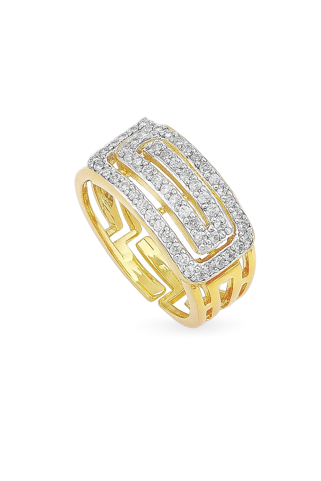 Aakshi : Gold Plated Adjustable AD Ring