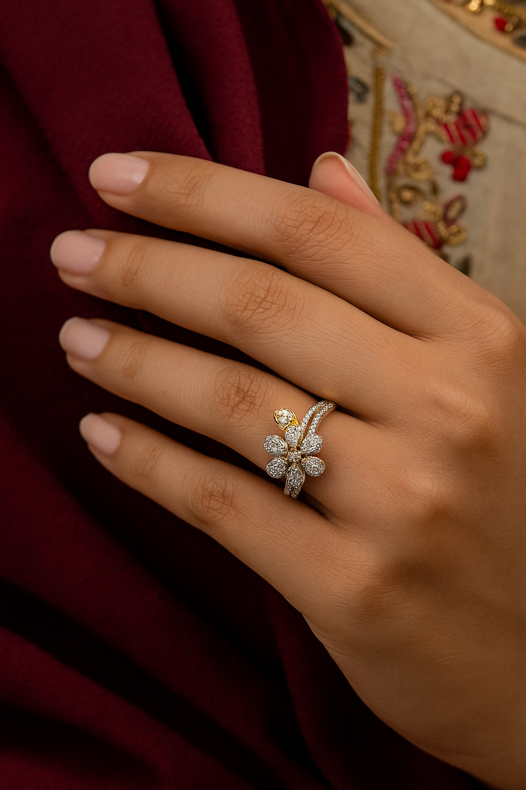 Celestia Carat Floral Sparkle Ring