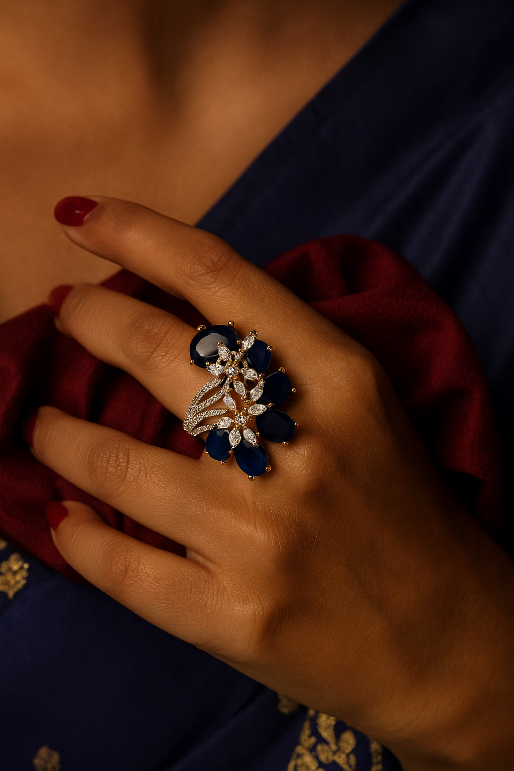 Celestia Carat Sapphire Cascade Ring