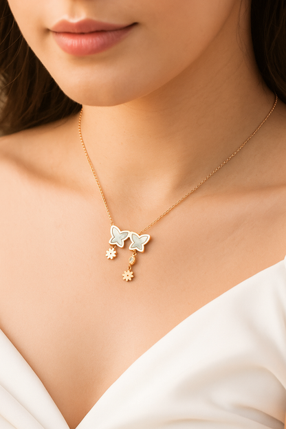 Butterfly Bloom : Gold Plated Pendant