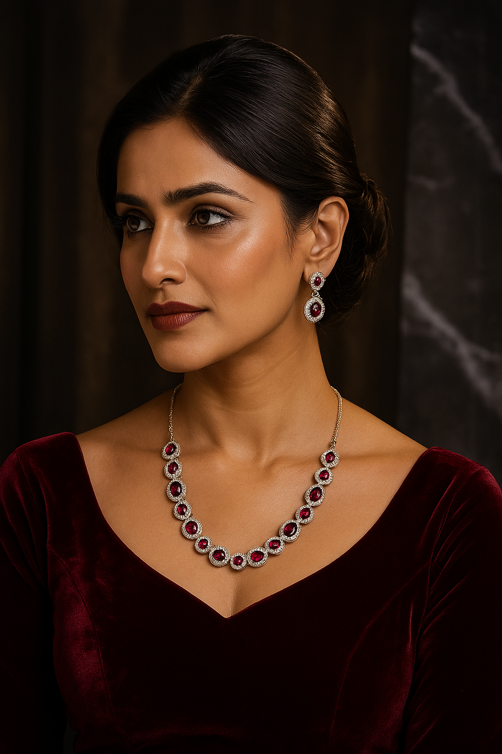 Celestia Carat Scarlet Elegance Necklace Set