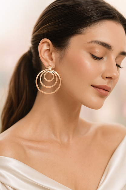 Cosmic Circles : Anti - Tarnish Earrings