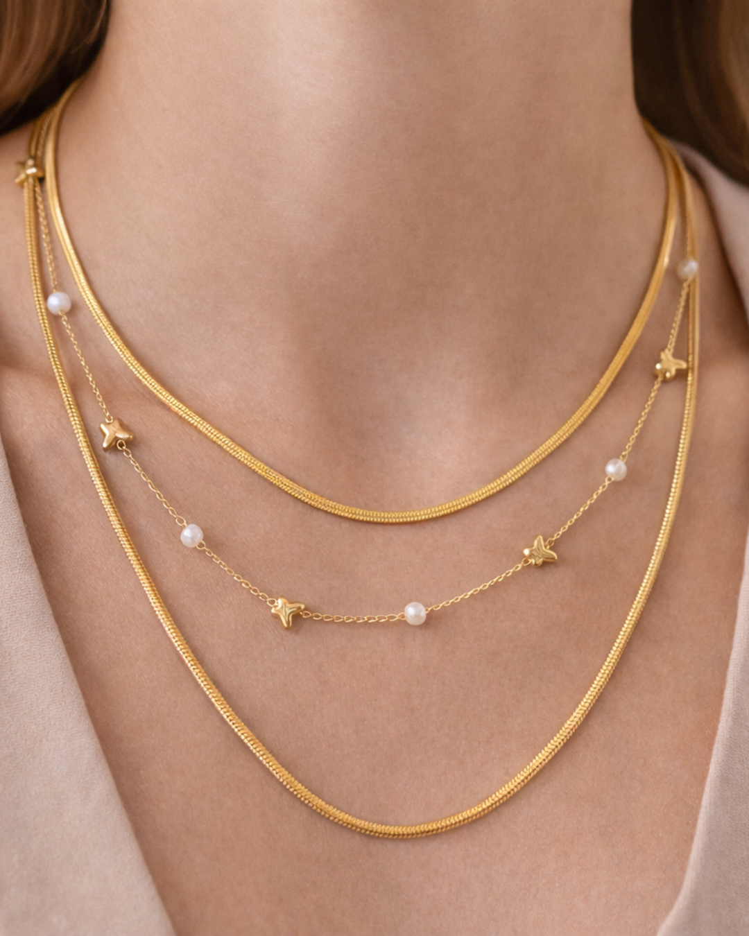Arela : Gold/Silver Plated Layered Necklace