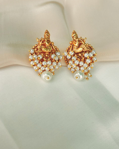 Murli : Gold Plated Moti Pendant Set